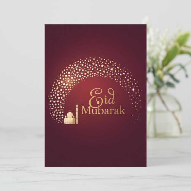 Eid Mubarak Modern Personalized card Julkort (Stående Fram)