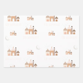 Eid Mubarak Modern Wrapping Paper Set of 3