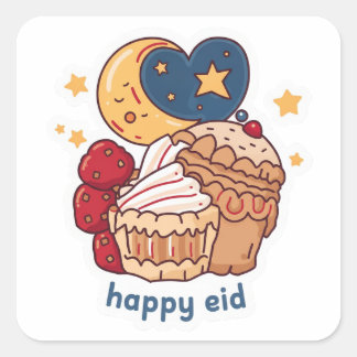 Eid Mubarak Moské Halvmåne Klistermärke