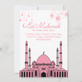 Eid Mubarak Moské Rosa Julkort