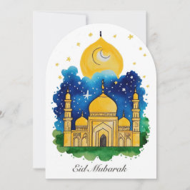 Eid Mubarak Mosque Card Inbjudningar
