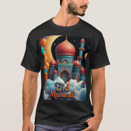Eid Mubarak Mosque med Balloons Tshirt För manar T Shirt
