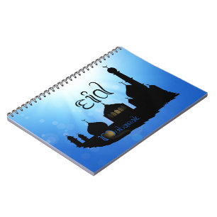 Eid Mubarak Mosque med typografi Anteckningsbok