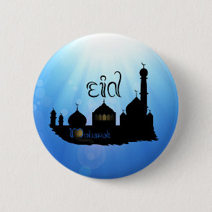 Eid Mubarak Mosque med typografi Knapp