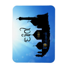 Eid Mubarak Mosque med typografi Magnet