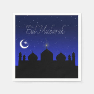 Eid Mubarak Night Stars Mosque Pappersservett