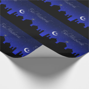 Eid Mubarak Night Stars Mosque Presentpapper