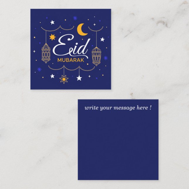 Eid Mubarak Note Card Anteckningskort (Fram/baksida)