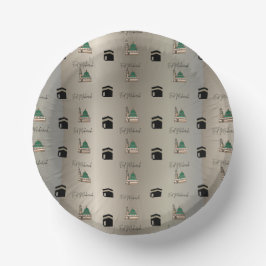 Eid Mubarak Paper Bowl –Gold Kaaba & Masjid Nabawi