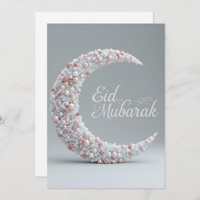 Eid mubarak Personalized Modern Card Inbjudningar (Fram/baksida)