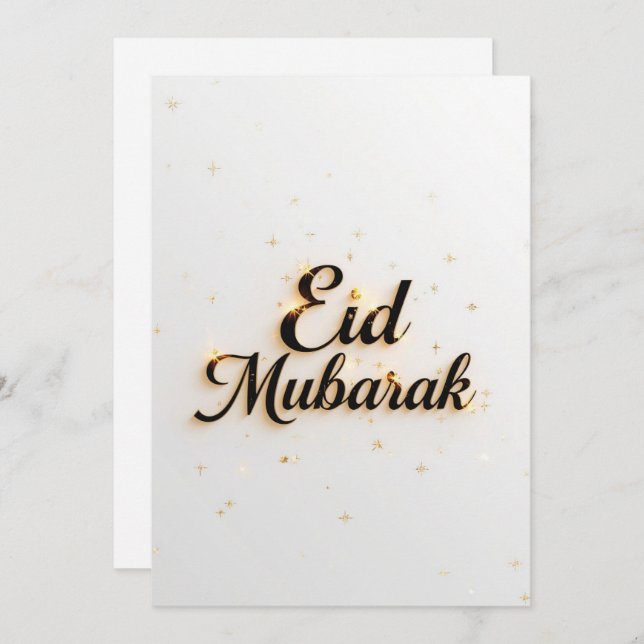 Eid mubarak Personalized Modern Card Inbjudningar (Fram/baksida)