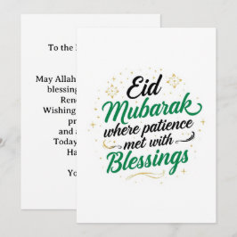 Eid mubarak personlig modern kort