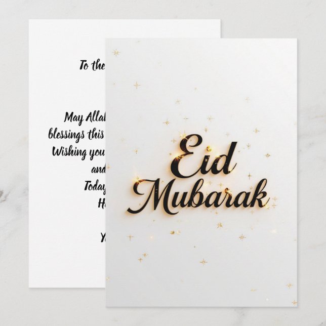 Eid mubarak Personlig Modern Kort (Fram/baksida)