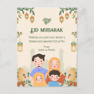 Eid Mubarak Postcards - Cute Family Helg Vykort
