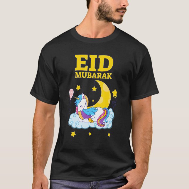 Eid Mubarak Present for kids Mom Girls Eid Mubarak T Shirt (Framsida)