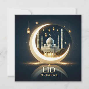 Eid Mubarak Ramadan Anpassade Hälsning Text Julkort