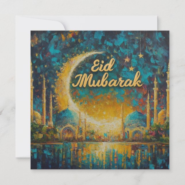 Eid Mubarak Ramadan Anpassningsbar hälsningstext H Julkort (Framsida)