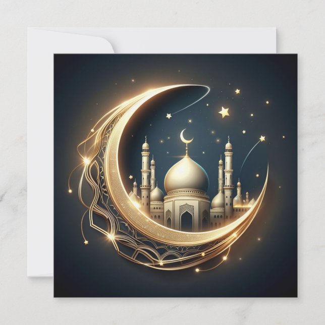 Eid Mubarak Ramadan Anpassningsbar hälsningstext H Julkort (Framsida)