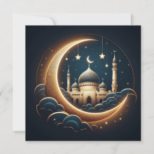 Eid Mubarak Ramadan Anpassningsbar hälsningstext H Julkort