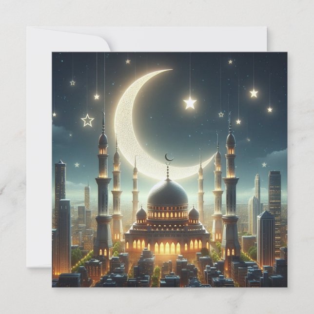 Eid Mubarak Ramadan Anpassningsbar hälsningstext Julkort (Framsida)