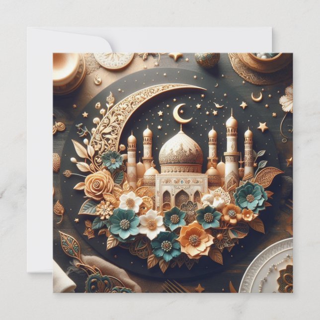 Eid Mubarak Ramadan Anpassningsbar hälsningstext Julkort (Framsida)
