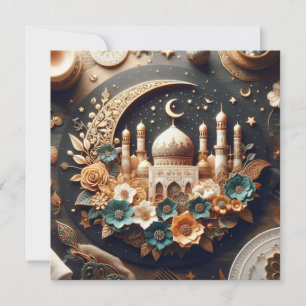 Eid Mubarak Ramadan Anpassningsbar hälsningstext Julkort
