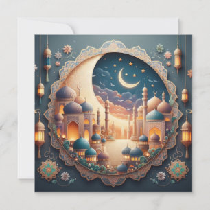 Eid Mubarak Ramadan Anpassningsbar hälsningstext Julkort
