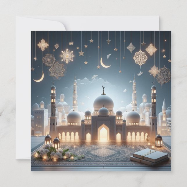 Eid Mubarak Ramadan Anpassningsbar hälsningstext Julkort (Framsida)