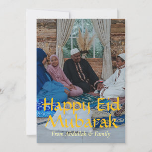 Eid Mubarak Ramadan Eid Al-fitr Elegant Photo Guld Julkort