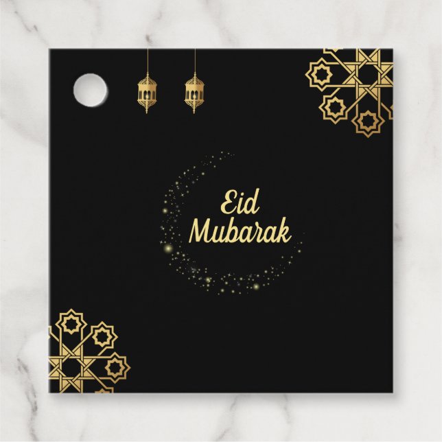 Eid Mubarak / Ramadan Kareem Golden Customize Gåvor Etiketter (Framsida)
