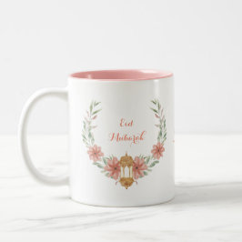Eid Mubarak|Ramadan Mubarak Cute Flowers & Lamp Två-Tonad Mugg