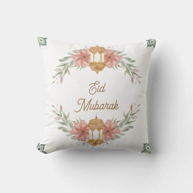 Eid Mubarak |Ramadan Mubarak Flowers Wand Lamp Kudde (Framsida)