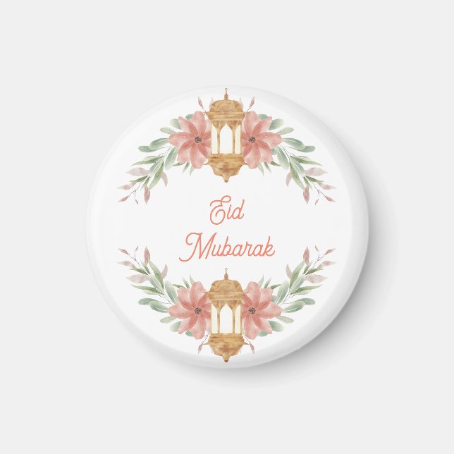 Eid Mubarak |Ramadan Mubarak Flowers Wand Lamp Magnet (Framsidan)