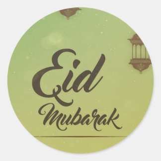 EID MUBARAK ROUND STICKER RUNT KLISTERMÄRKE