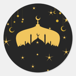 Eid Mubarak Round Stickers Runt Klistermärke