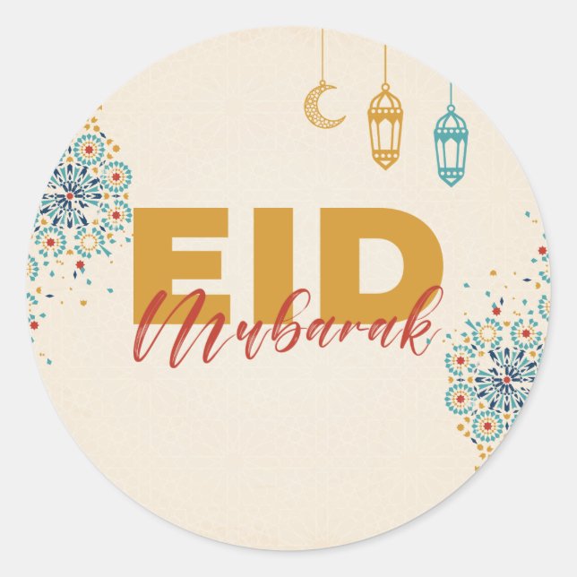 Eid mubarak runt klistermärke (Framsida)