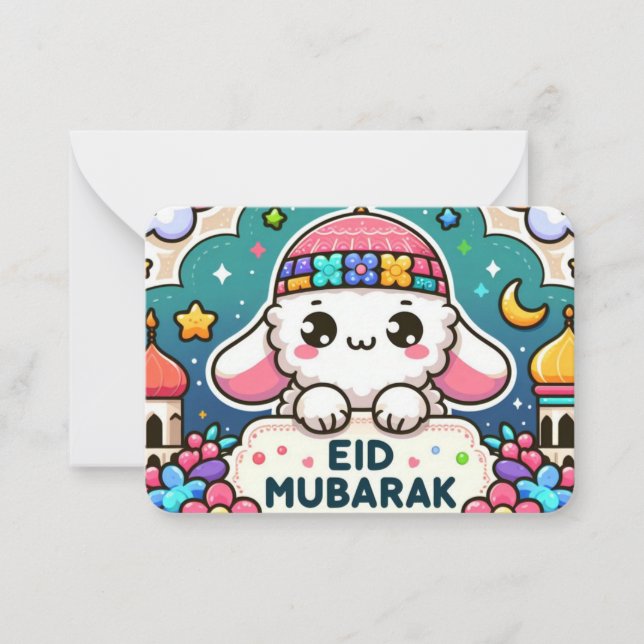 Eid Mubarak Sheep Anteckningskort (Framsida)