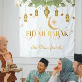 Eid Mubarak Skräddarsydda vita och gyllene lyktor