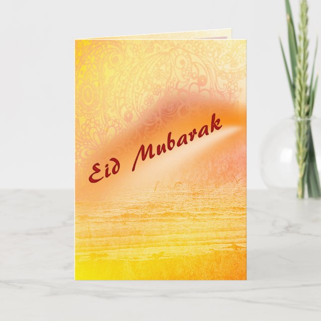 Eid Mubarak - Solnedgång Eid Välkomstkort Helgkort (Framsida)