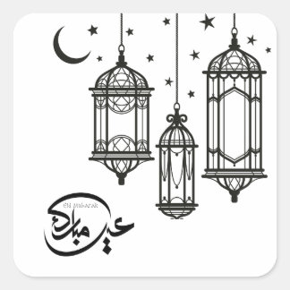 Eid Mubarak Sticker Fyrkantigt Klistermärke