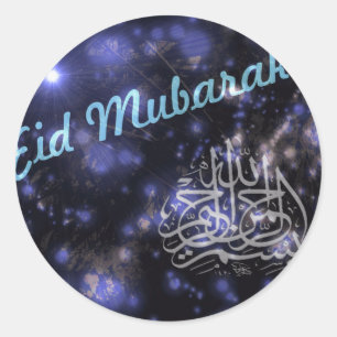 Eid Mubarak Sticker Runt Klistermärke