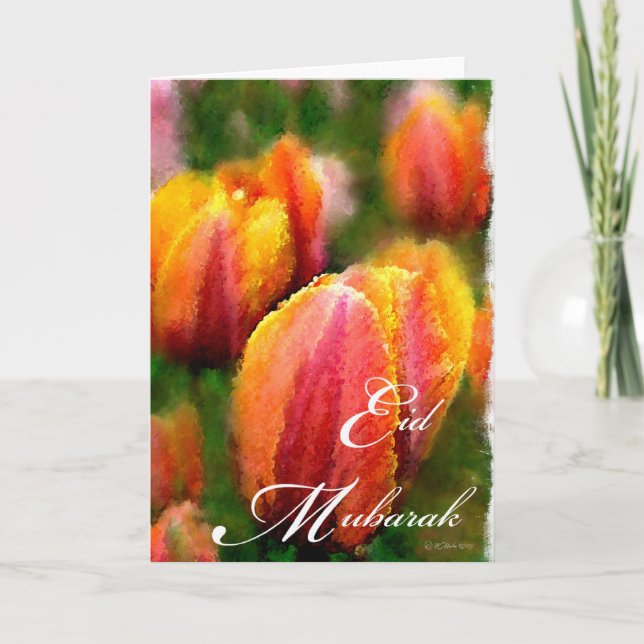 Eid Mubarak-Tulips Helgkort (Framsida)