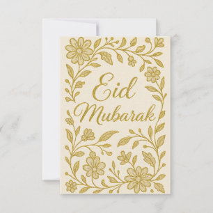 Eid Mubarak - Vita och gyllene moskéblommor Inbjudningar