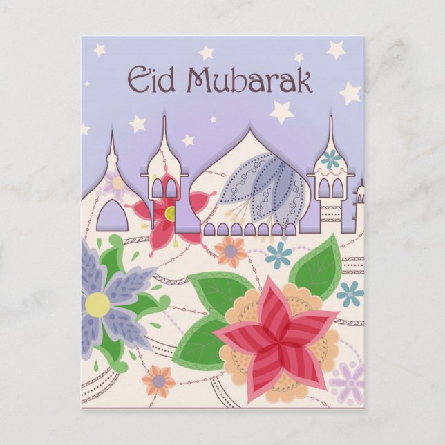 Eid Mubarak vycard vintage Vykort (Framsida)
