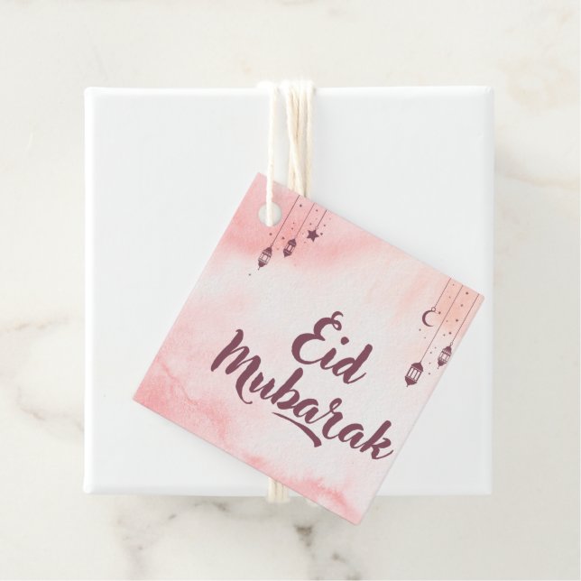 Eid Mubarak Watercolor Gåvor Etiketter (På plats)