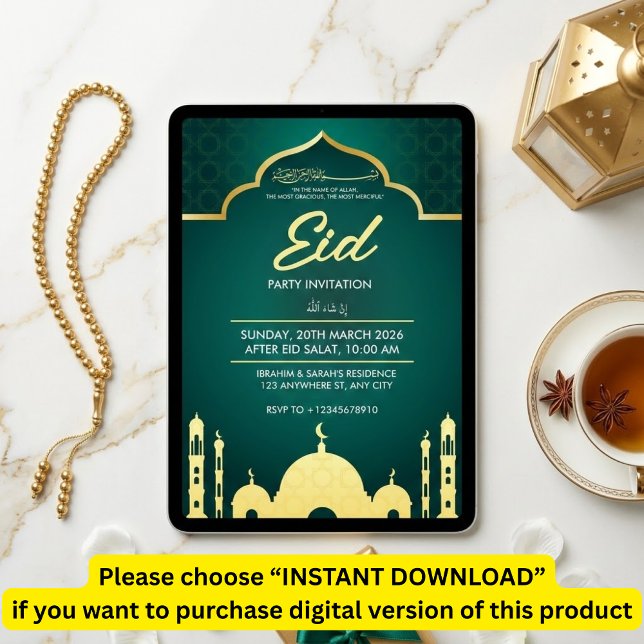 Eid Party Invitation Inbjudningar (Skapare uppladdad)