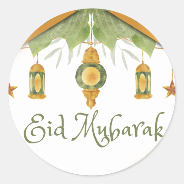 Eid Sticker Runt Klistermärke (Framsida)