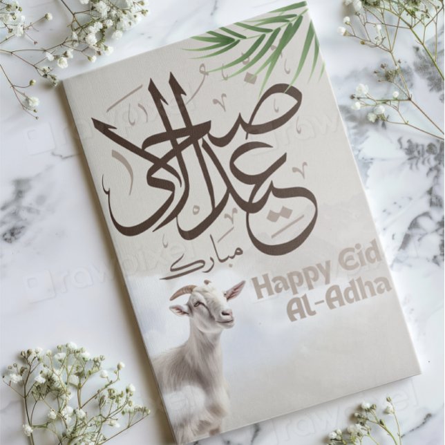 Eid ul-Adha Mubarak 1446H Get & Arabisk islamisk  Julkort (Skapare uppladdad)