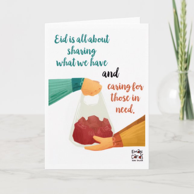 Eid ul Adha Mubarak - Att dela kött Kort (Framsida)