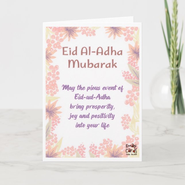 Eid ul Adha Mubarak - Upprigtiga önskningar Kort (Framsida)